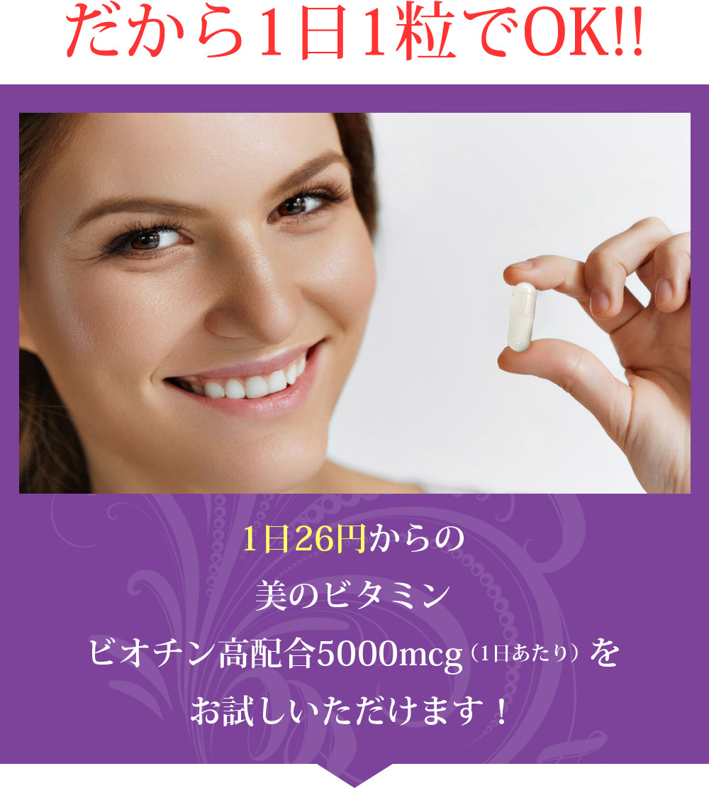 定期購入あり】ビオチン（ビタミンH）5000mcg（2段階タイム